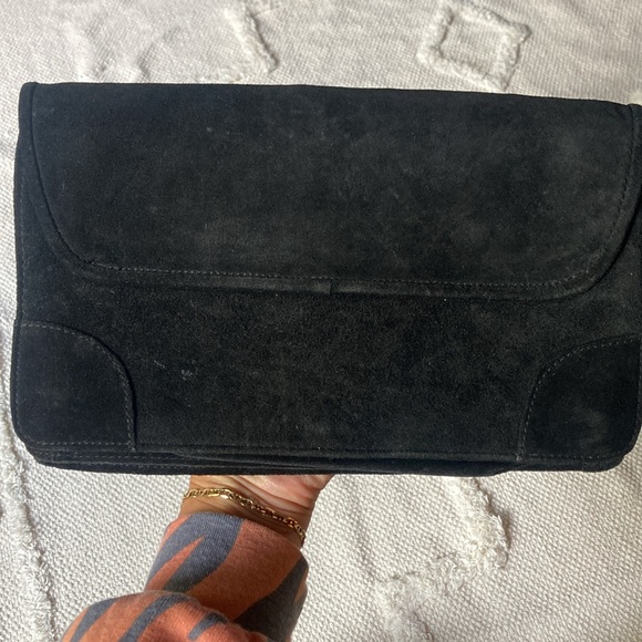 Embroidered Suede Fringe Clutch - Picture 2 of 11